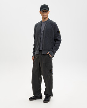 Stone Island Grey cargo pants with logo patch L1S153100043S0003