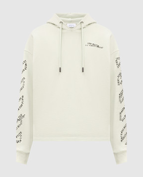 Off-White Green hoodie with logo print 44MBB12MS26F006