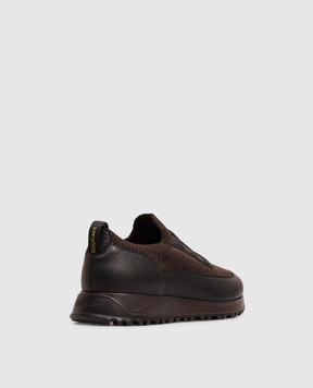 Doucal's Brown combination sneakers with logo DU3318SYDNPX783