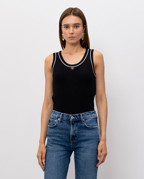 Valentino Black T-shirt with emblem 9B3MC02QAA5