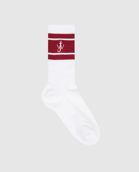 JW Anderson White socks with monogram KW1530YN0509w