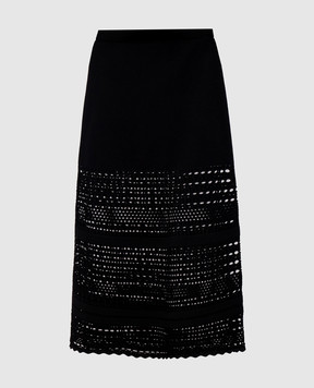 Simkhai Westly Open Stitch Black Midi Skirt 3263046K