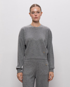 Victoria Beckham Gray Luna wool and cashmere jumper 1426KJU007701A