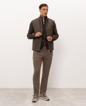 Doriani Cashmere Dark brown cashmere cardigan 1203010