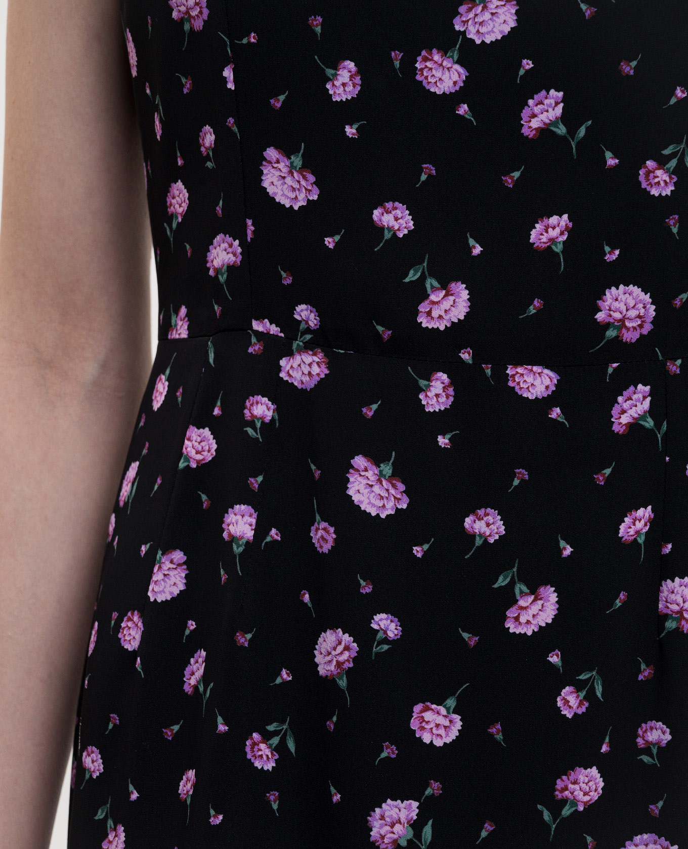 

Black midi dress with silk in floral print Dolce&Gabbana