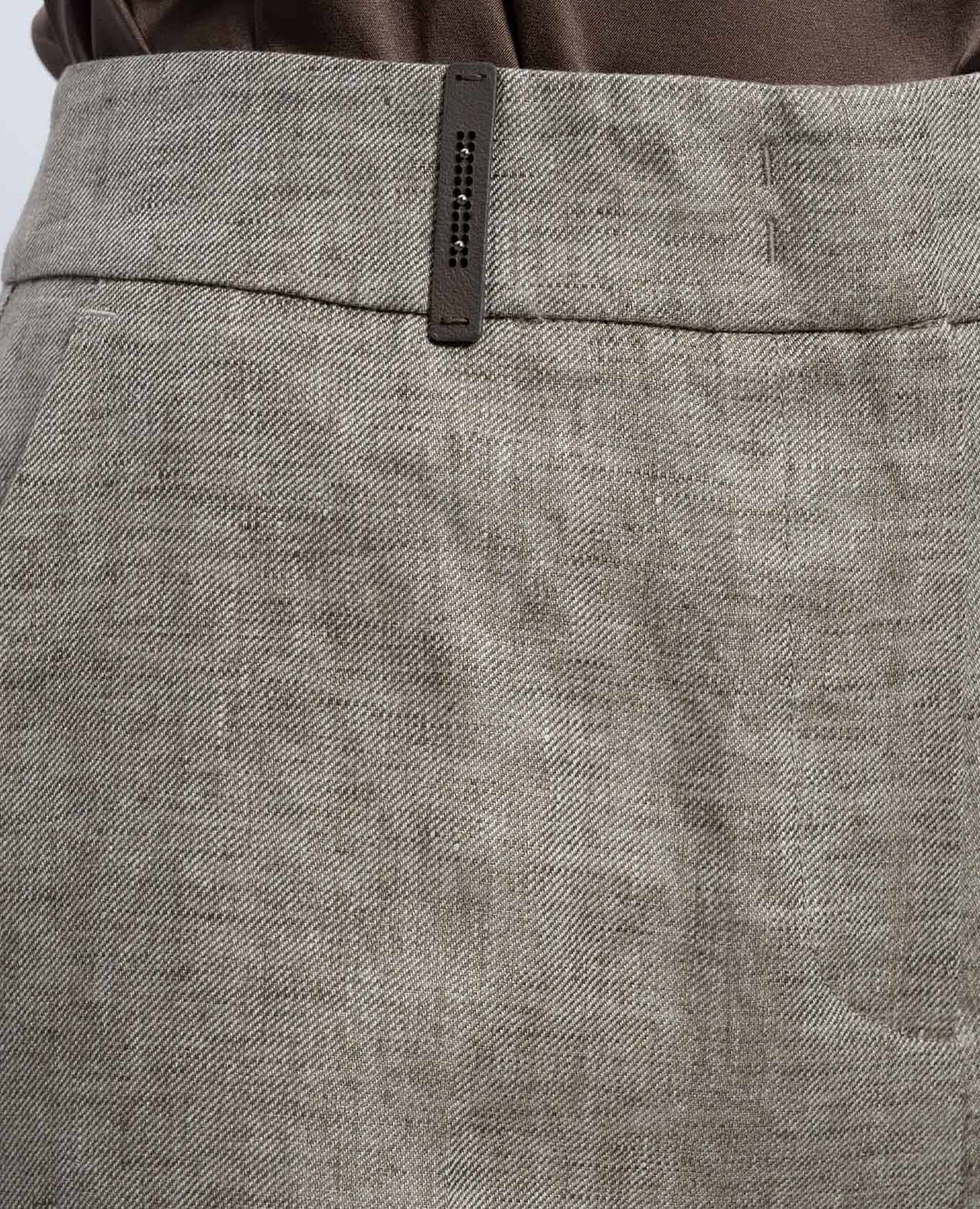 Brown linen shorts Peserico 5
