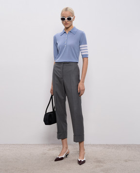 Thom Browne Blue wool polo shirt FKP053AY1014