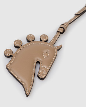 Max Mara Brown leather MXALACCA horse keychain MXALACCA