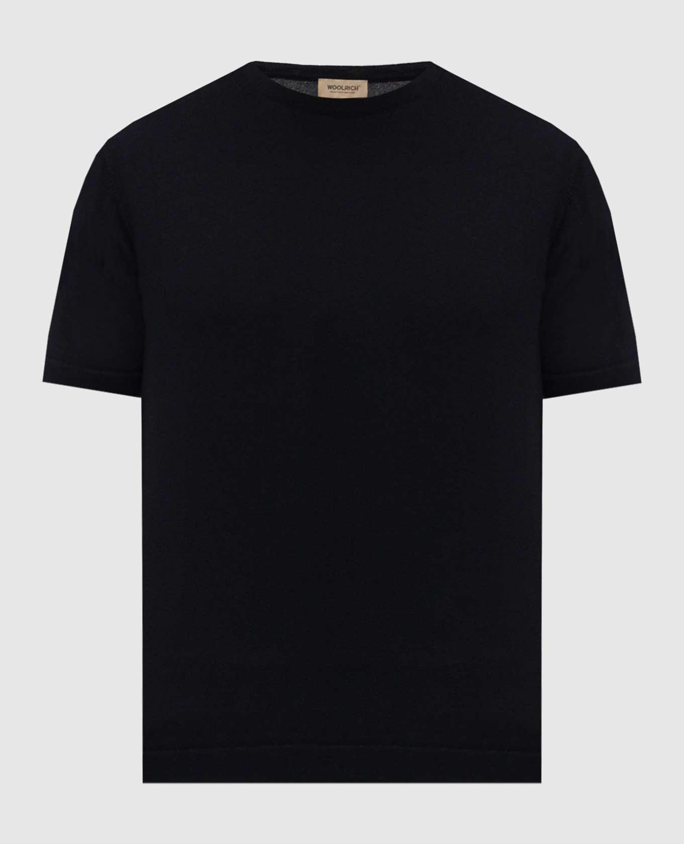 Navy blue t-shirt with logo patch
