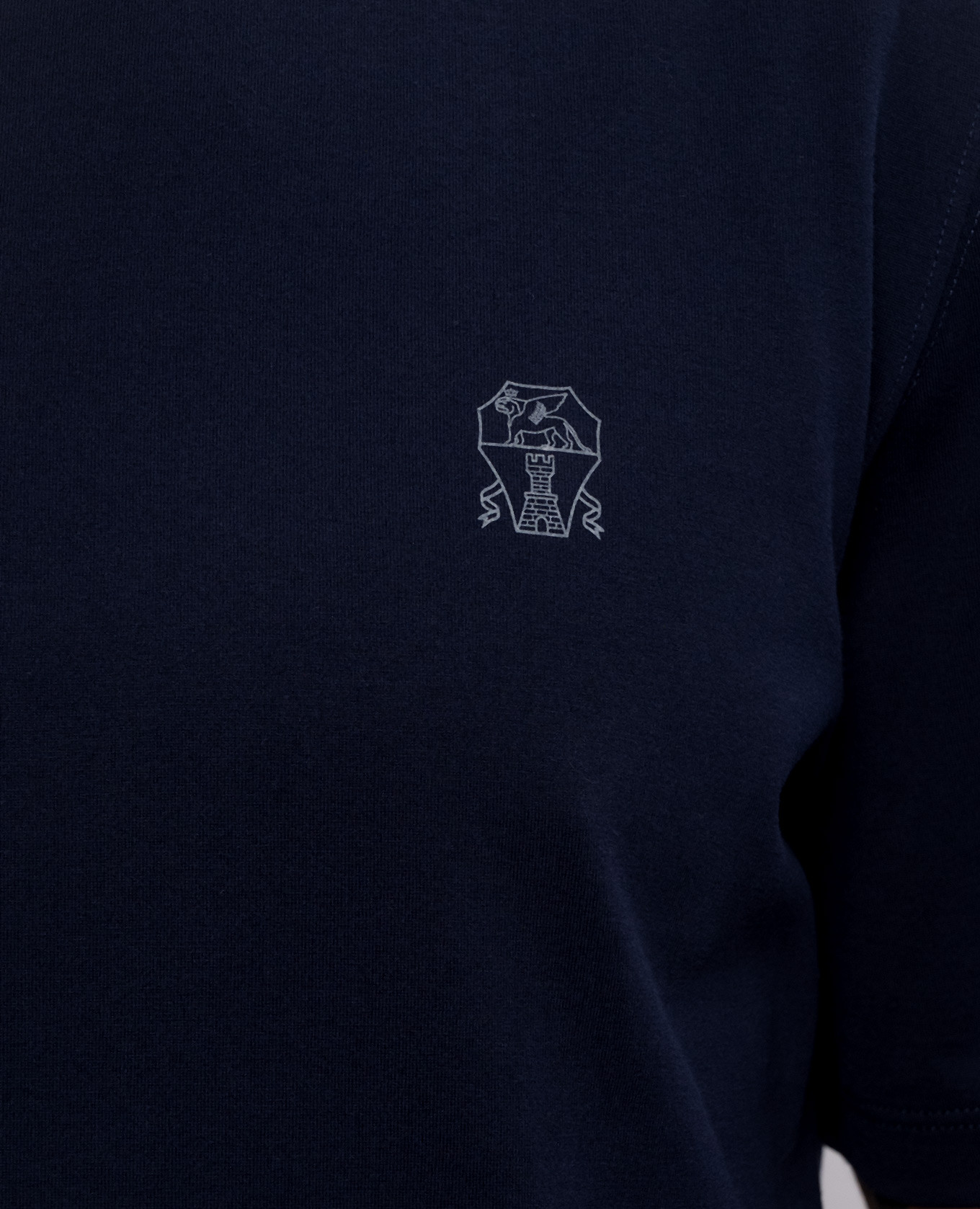 

Blue T-shirt with logo print Brunello Cucinelli