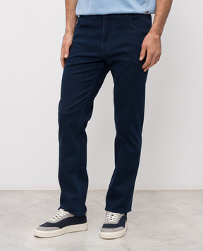 Stefano Ricci Blue jeans with logo patch MFT61B1191T61BL