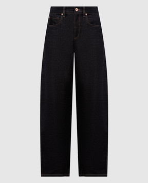 Brunello Cucinelli Black jeans with logo patch MP134P4021
