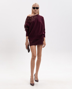 Ermanno Scervino Burgundy cashmere sweater D495M331APPYU