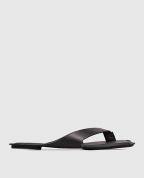 Maison Margiela MM6 Black leather flip-flops S66WP0119P7702