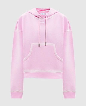Off-White Pink Spray hoodie with logo print 2BB058S26FLE002