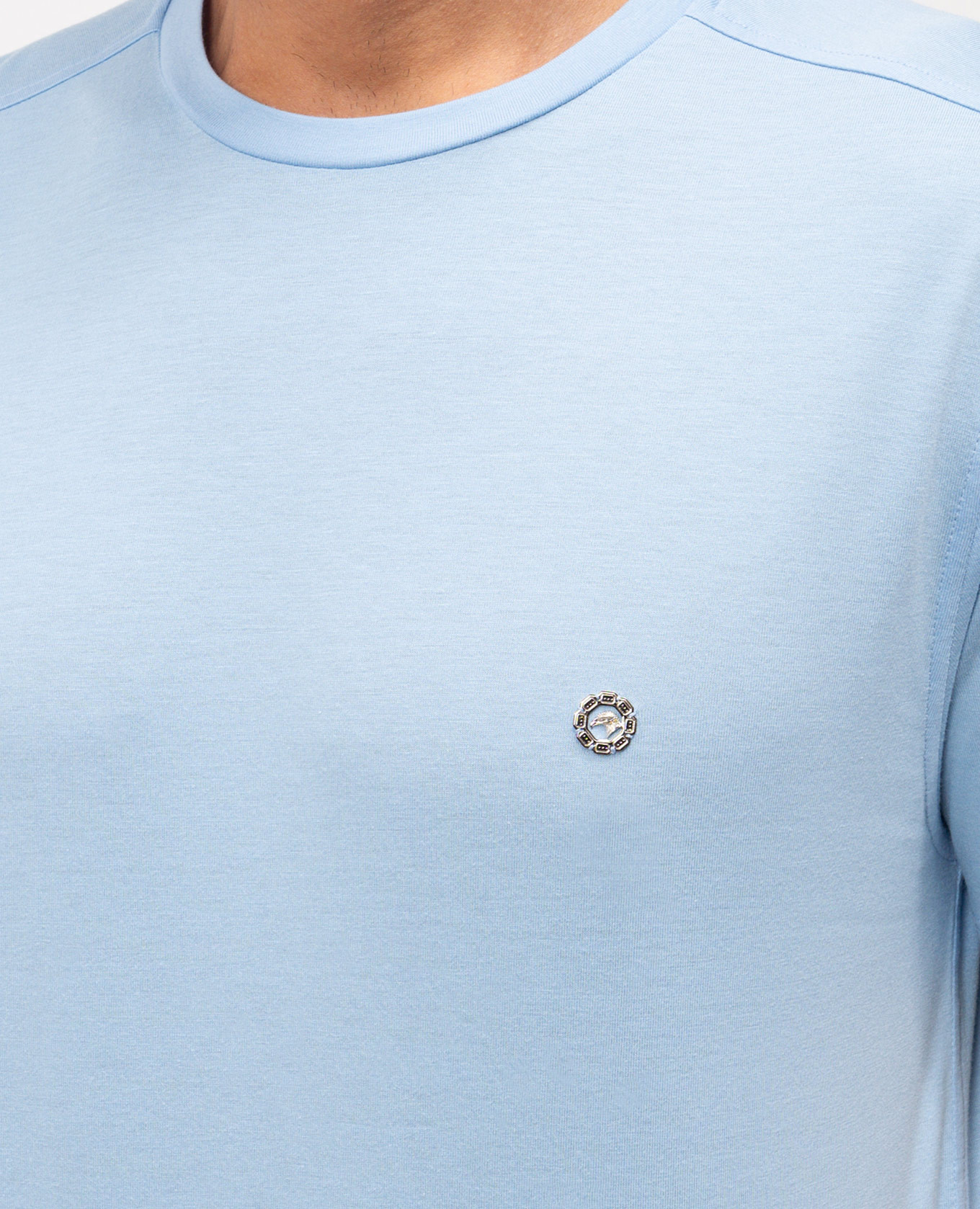 

Blue T-shirt with emblem Stefano Ricci, Light blue