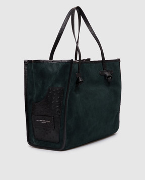 Gianni Chiarini Marcella green suede tote bag BS12470TMBY
