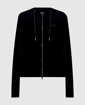 Tom Ford Navy blue velour sports jacket FLJ072JEX154