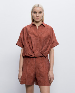 Brunello Cucinelli Terracotta patterned shirt MQ988MX626