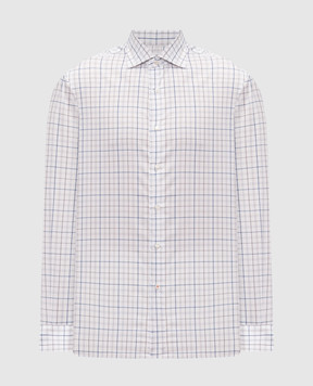 ISAIA White checkered shirt IM10TCC1180