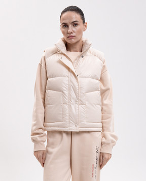Sporty & Rich Ivory logo print down vest OW06282315CR12