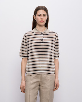 Brunello Cucinelli Beige polo with linen M1T272305