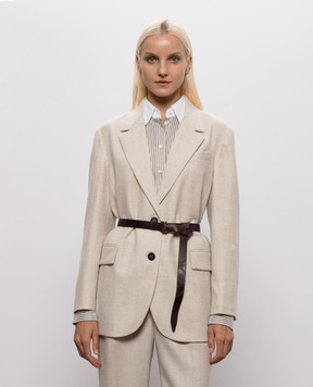Brunello Cucinelli Beige wool and cashmere jacket MB1627645