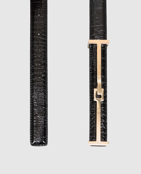 Tom Ford Black crocodile embossed leather belt WB354LCL632V