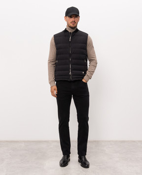 Stefano Ricci Black down vest with emblem MDJ5100290PAEA2R