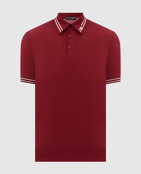 Dolce&Gabbana Burgundy silk polo shirt GXZ02TJBSPN