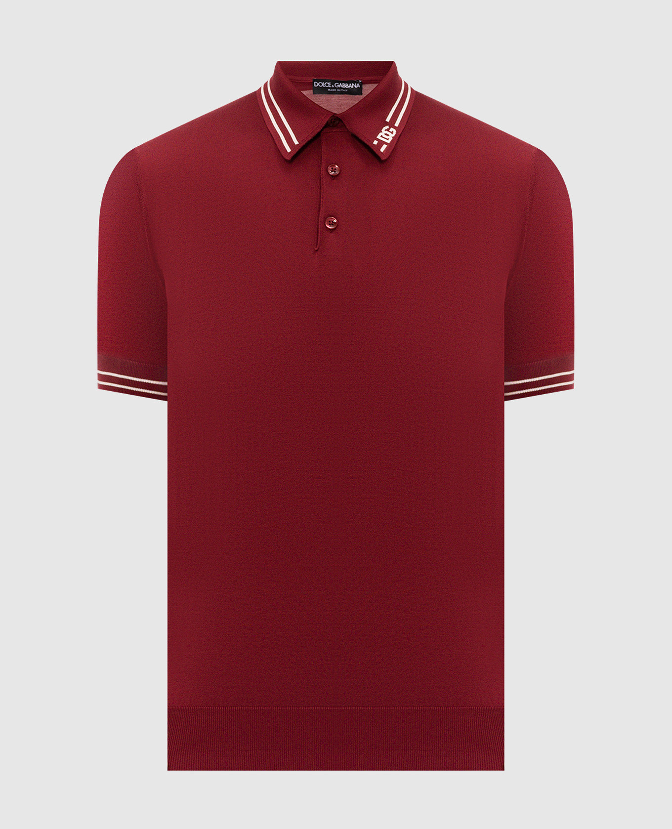 Burgundy silk polo shirt