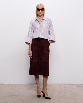 Max Mara Burgundy suede skirt GAZZA SMMGAZZA