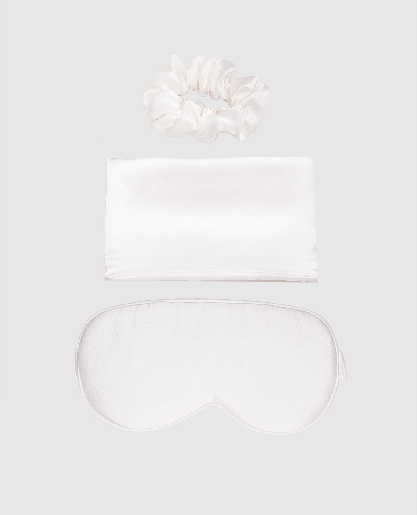

White sleep set with mask, pillowcase and silk elastic band Dore & Rose