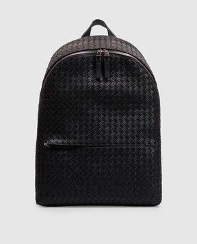 Bottega Veneta Black Intrecciato leather backpack 876359V4RT3