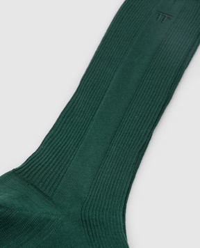 Tom Ford Green socks with monogram embroidery KKS001YMC045