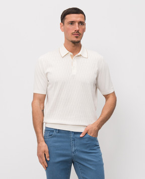 Castangia dal 1850 Ivory polo shirt with pattern Q811839HSWS26