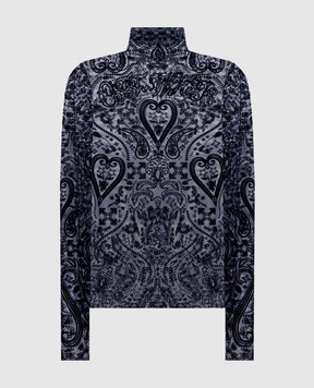 Off-White Blue Flock Pailey Top 2FB00544T