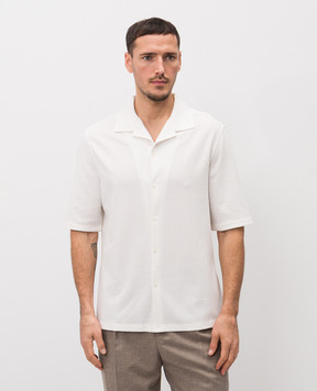 Brunello Cucinelli White shirt with woven silk pattern MW8326684