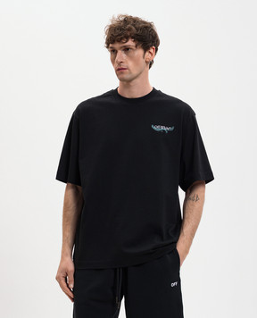Off-White Black T-shirt with branded print 44MAA120S26J00E
