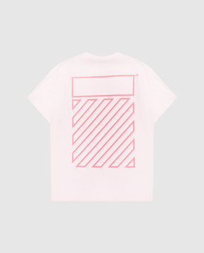 Off-White Children's pink T-shirt with logo print 44GAA001S26J006