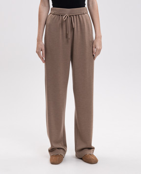 Max Mara Brown FELTRE wool sweatpants MXMFELTRE