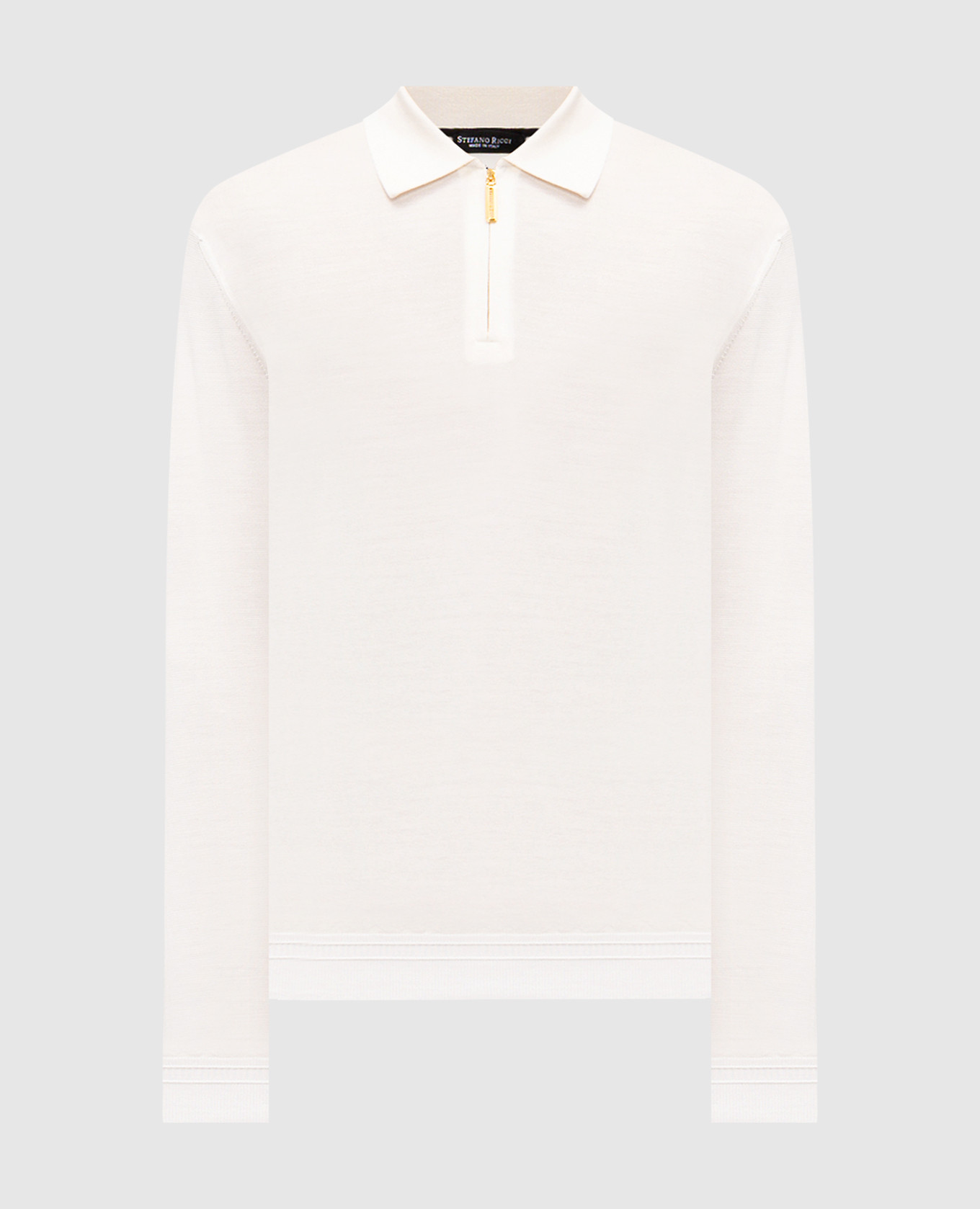 

White silk polo shirt with logo Stefano Ricci