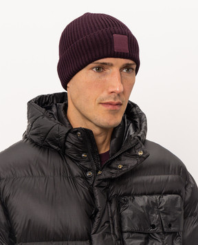 C.P. Company Metropolis Burgundy wool hat LAC034A005509A
