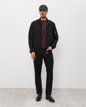 Stefano Ricci Black jacket with emblem patch M6J4100010PL001HSAC64