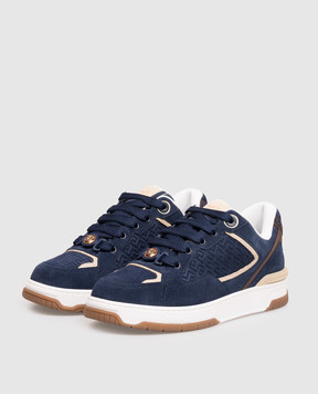 Versace Biggie Basket blue suede sneakers 10256551A18539