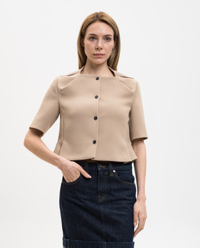 Khaite Franc brown jacket with short sleeves 24624114