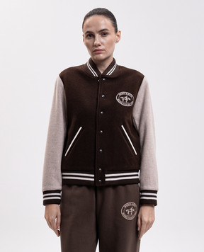 Sporty & Rich Diana brown wool bomber jacket OW00783244BR39