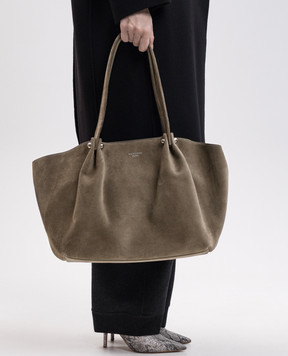 Max Mara Weekend APESI khaki suede tote bag WKAPESI