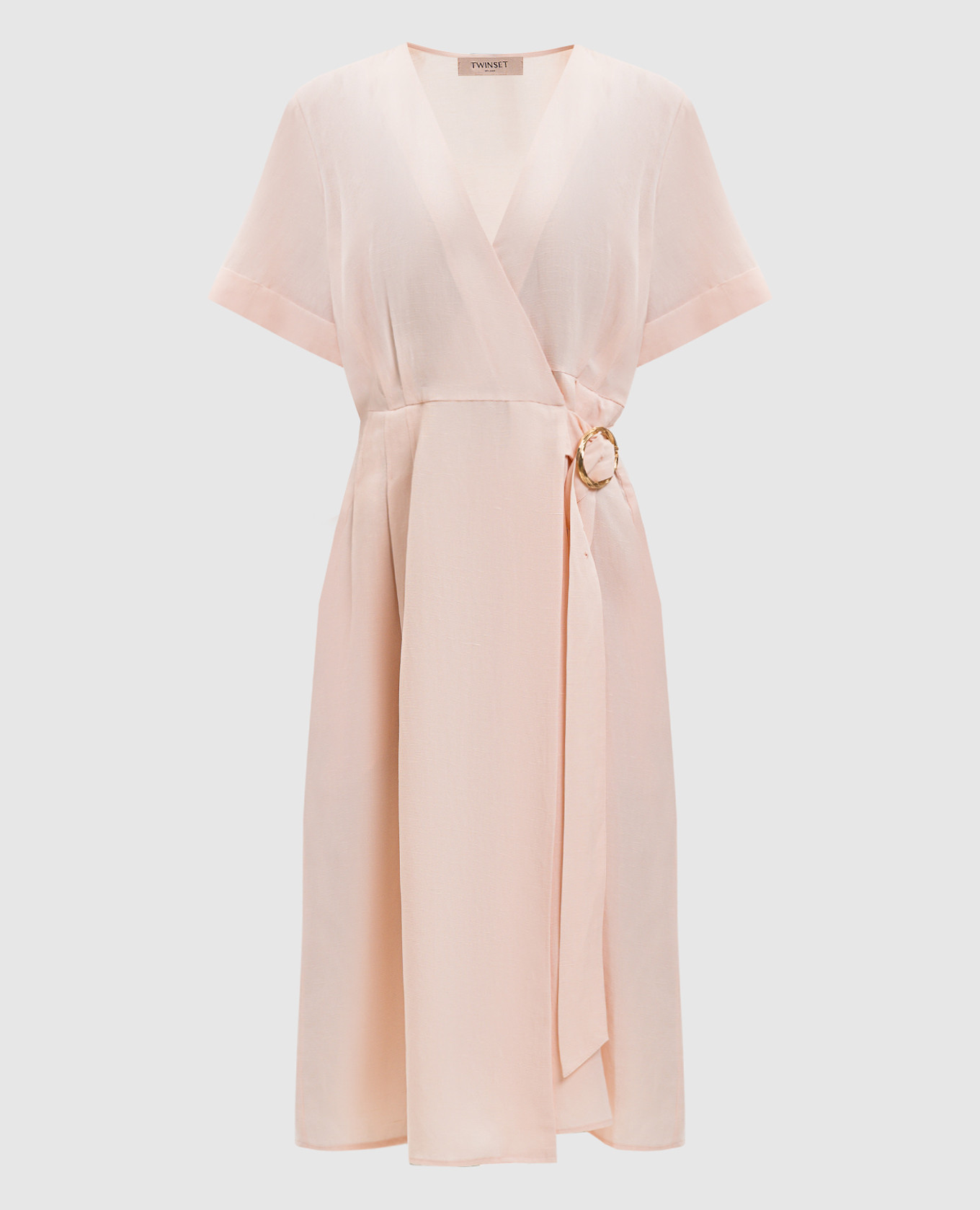 Pink dress with linen