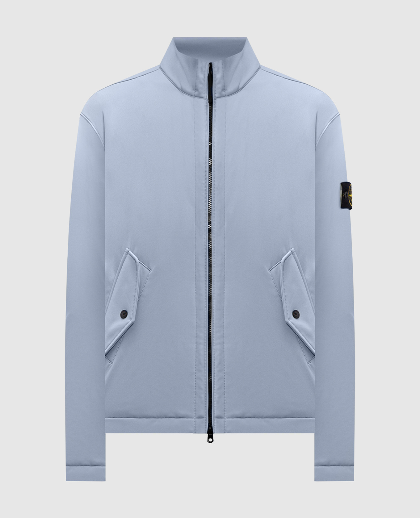 Blue jacket with logo patch